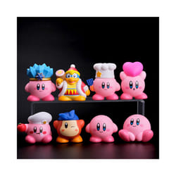 Games Star Kirby Anime Figure  Cute Cartoon Pink Kirby Mini Figure Decorative Collection Toy For Children's - C-8Pcs