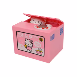 Hello Kitty  Piggy Bank Sanrio Action Figure Anime Cartoon KT Cat Stealing Coins Piggy Bank Money Safe - Piggy bank, 12cm