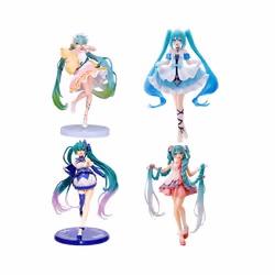 New 20cm Anime Hatsune Miku Figure Sexy Character Ornaments white pink chair Kawaii Car Decoration Collectible - 4 pcs