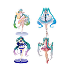 New 20cm Anime Hatsune Miku Figure Sexy Character Ornaments white pink chair Kawaii Car Decoration Collectible - 4 pcs