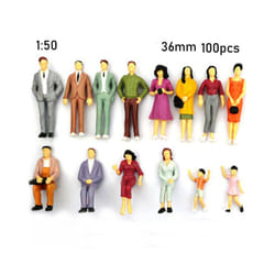 100pcs 1:100/1:150/1:75/1:50 Scale Plastic People Figures Model Building Passengers DIY Character Mixed - 36mm