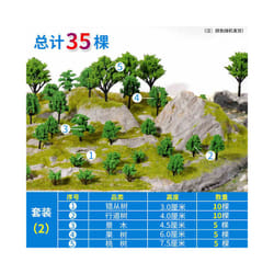 20-100pcs Model Trees Kit Train Artificial Miniature Tree Scenery Railroad Decoration Building Landscape - set2   35pcs