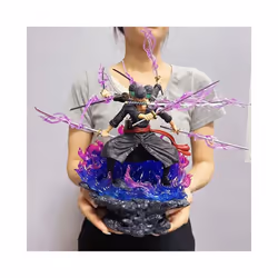 40cm One Piece Zoro Anime Figure Three Heads Six Arms Nine Blades Flow Shura Roronoa Zoro Action Figure - 15cm NO Box