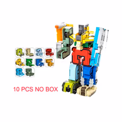 GUDI Assemble Robots Transformation Action Figure Car Model Deformation Number Letters Alphabet Math - 10pcs NO BOX