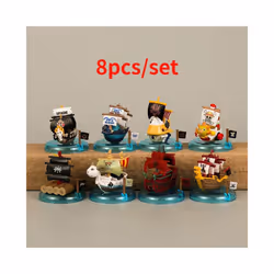 8cm 8pcs/set Anime One Piece Figure Luffy Zoro Sanji Mini Pirate Ship Action Figure PVC Model Doll Collection - 8pcs