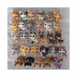 Little Baby pets  LPS Cute Short Hair Cats Deer Tortoise Bear Monkey Dolphin Spaniel Dogs Tortoise Figure - Clear