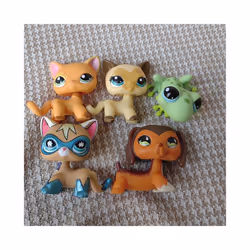 Little Baby pets  LPS Cute Short Hair Cats Deer Tortoise Bear Monkey Dolphin Spaniel Dogs Tortoise Figure - Clear