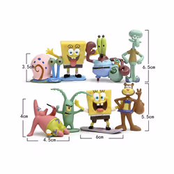 Animation Kawaii Sponges Bobs Patrick Star Figure Toys Cartoon Sponge Bobs Bobs Figure Toys for Children - 8pcs