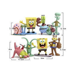 Animation Kawaii Sponges Bobs Patrick Star Figure Toys Cartoon Sponge Bobs Bobs Figure Toys for Children - 8pcs