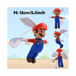 Super Mario Action Figure Bowser Princess Peach Anime Game All Star Collection Model Toy for Children - Angle Mario, No Box