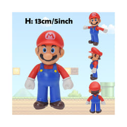 Super Mario Action Figure Bowser Princess Peach Anime Game All Star Collection Model Toy for Children - Mario, No Box