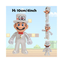 Super Mario Action Figure Bowser Princess Peach Anime Game All Star Collection Model Toy for Children - Groom Mario, No Box