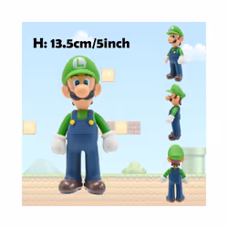 Super Mario Action Figure Bowser Princess Peach Anime Game All Star Collection Model Toy for Children - Luigi, No Box