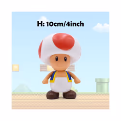 Super Mario Action Figure Bowser Princess Peach Anime Game All Star Collection Model Toy for Children - Toad 2, No Box