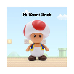Super Mario Action Figure Bowser Princess Peach Anime Game All Star Collection Model Toy for Children - Toad 2, No Box