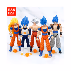 Bandai Anime Super Saiyan Son Goku Vegeta Anime Action Figure Model Gifts Collectible Figurines for - Yellow-goku