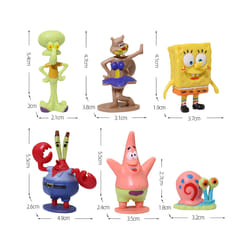 Animation Kawaii Sponges Bobs Patrick Star Figure Toys Cartoon Sponge Bobs Bobs Figure Toys for Children - 6pcs