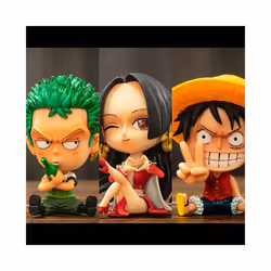 9CM Q Luffy Zoro Nami Anime One Piece Peripheral Sanji Robin Boa Hancock Ace Action Figure Toys Collection - nvdi