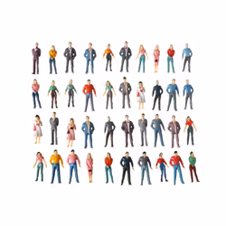 100pcs 1:100/1:150/1:75/1:50 Scale Plastic People Figures Model Building Passengers DIY Character Mixed - H 0.8-0.9cm