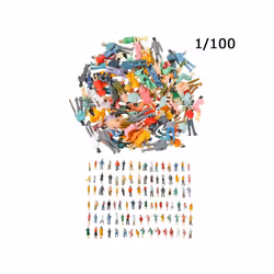 100pcs 1:100/1:150/1:75/1:50 Scale Plastic People Figures Model Building Passengers DIY Character Mixed - H 1.6-1.8cm