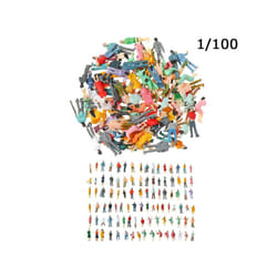 100pcs 1:100/1:150/1:75/1:50 Scale Plastic People Figures Model Building Passengers DIY Character Mixed - H 1.6-1.8cm