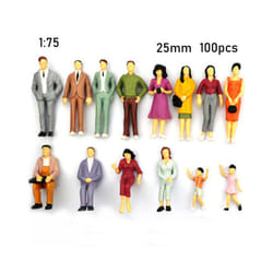 100pcs 1:100/1:150/1:75/1:50 Scale Plastic People Figures Model Building Passengers DIY Character Mixed - 25mm