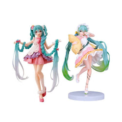 New 20cm Anime Hatsune Miku Figure Sexy Character Ornaments white pink chair Kawaii Car Decoration Collectible - 2 pcs