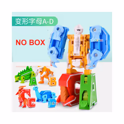 GUDI Assemble Robots Transformation Action Figure Car Model Deformation Number Letters Alphabet Math - 4pcs ABCD NO BOX