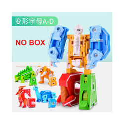 GUDI Assemble Robots Transformation Action Figure Car Model Deformation Number Letters Alphabet Math - 4pcs ABCD NO BOX