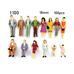 100pcs 1:100/1:150/1:75/1:50 Scale Plastic People Figures Model Building Passengers DIY Character Mixed - 18mm