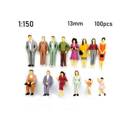 100pcs 1:100/1:150/1:75/1:50 Scale Plastic People Figures Model Building Passengers DIY Character Mixed - 13mm