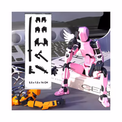 13 Action Figures T13 Figure 3D Printed Multi-Jointed Movable Lucky 13 Action Figure Nova 13 Action - Pink