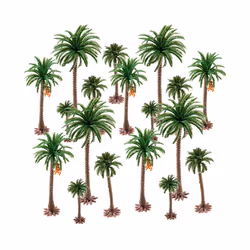 Height Coconut Palm Tree Model DIY Park Rainforest Train Railroad Decoration Building Landscape Miniature - 12cm 5pcs