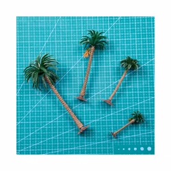 Height Coconut Palm Tree Model DIY Park Rainforest Train Railroad Decoration Building Landscape Miniature - 12cm 5pcs