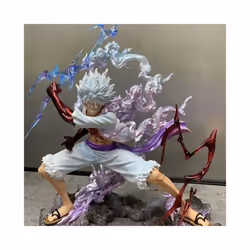 One Piece Figure Sun God Gear 5 Nika Luffy anime Action Figure GK Thunderbolt Monkey D Luffy Model PVC - Luffy, 10cm