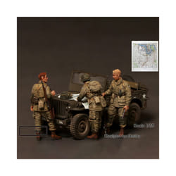 1/35 Resin Model Figure Kits GK , Three Peopleï¼No Carï¼Military Themeï¼Unassembled And Unpainted - 372