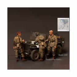 1/35 Resin Model Figure Kits GK , Three Peopleï¼No Carï¼Military Themeï¼Unassembled And Unpainted - 372