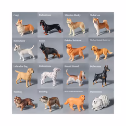 Farm Dog Animals Model Husky German Shepherd Saint Bernard Action Figure Puppy Figurines PVC Cute Collection - Dog-7