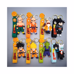 Anime Dragon Ball Keychain Fashion Jewelry Son Goku Vegeta Piccolo Crystal Ball Resin Action Figures - P