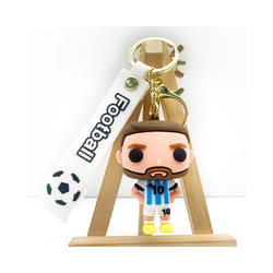 3D Messi Keychain Decoration Ornaments Action Figure Collection Model Toy for Children Birthday Football - blue