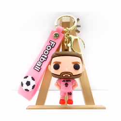 3D Messi Keychain Decoration Ornaments Action Figure Collection Model Toy for Children Birthday Football - blue