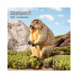 Wild Animals Simulation Rodent Marmot Capybara Model Action Figure Figurine Collection Cute Kid Toy - Marmot D
