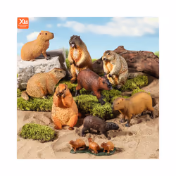 Wild Animals Simulation Rodent Marmot Capybara Model Action Figure Figurine Collection Cute Kid Toy - Capybara group