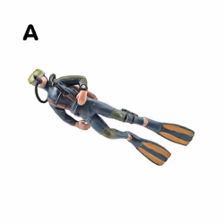 Plastic Seabed Exploration Diver Doll Scene Decoration Toys Miniature Oceans Scene Model Diver Action - A
