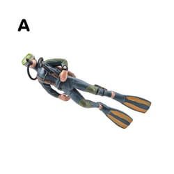 Plastic Seabed Exploration Diver Doll Scene Decoration Toys Miniature Oceans Scene Model Diver Action - A
