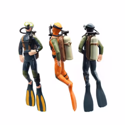 Plastic Seabed Exploration Diver Doll Scene Decoration Toys Miniature Oceans Scene Model Diver Action - A