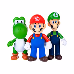 Game Super Mario Bros Cartoon Dolls Model Anime Figures Luigi Yoshi Mario Creative Collectible Model - A28-12cm