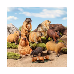 Wild Animals Simulation Rodent Marmot Capybara Model Action Figure Figurine Collection Cute Kid Toy - Capybara A