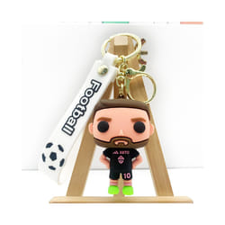3D Messi Keychain Decoration Ornaments Action Figure Collection Model Toy for Children Birthday Football - black