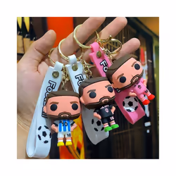 3D Messi Keychain Decoration Ornaments Action Figure Collection Model Toy for Children Birthday Football - black